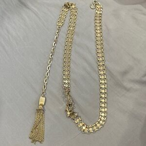 Elegant Gold Tassel Necklace or belt.both way